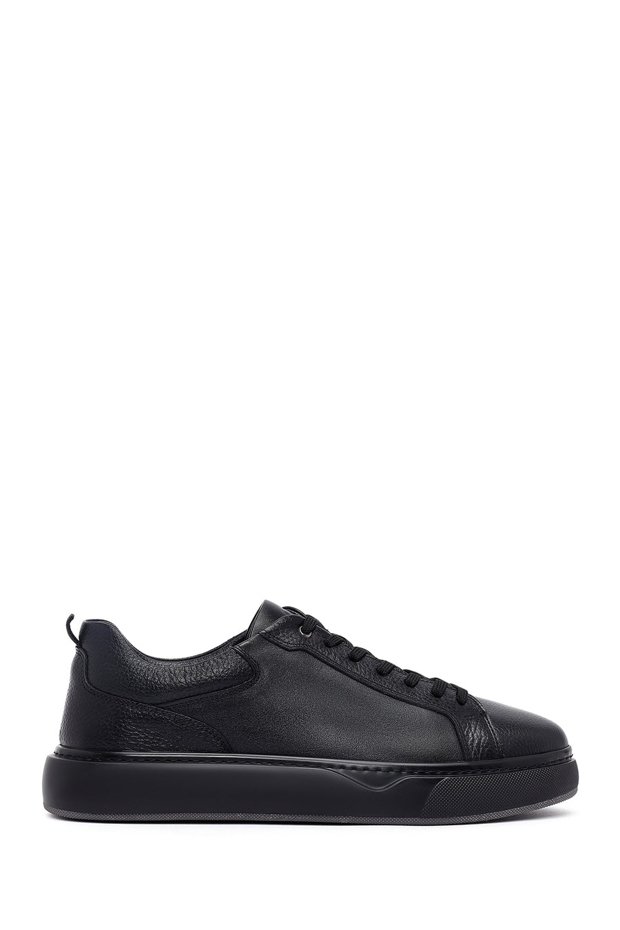 Erkek Siyah Bağcıklı Kalın Tabanlı Deri Sneaker 25WFD675014 | Derimod