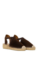 Women's Brown Suede Leather Espadrilles | Derimod
