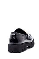 Women's Leather Patent Leather Buckle Loafer | Derimod