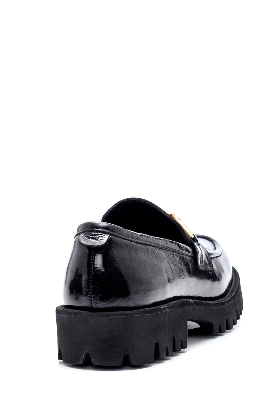 Women's Leather Patent Leather Buckle Loafer