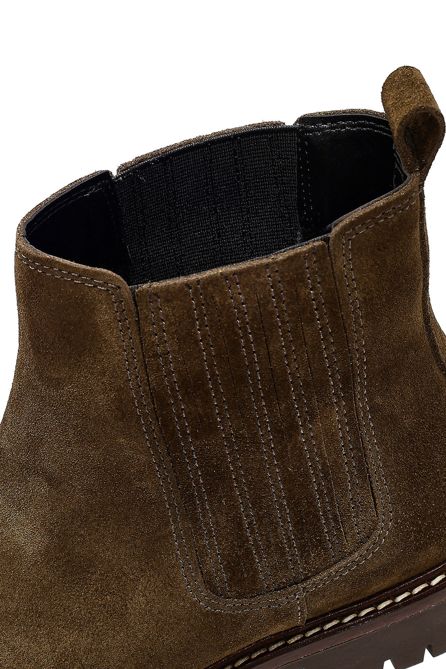 Women's Khaki Suede Leather Chelsea Boot