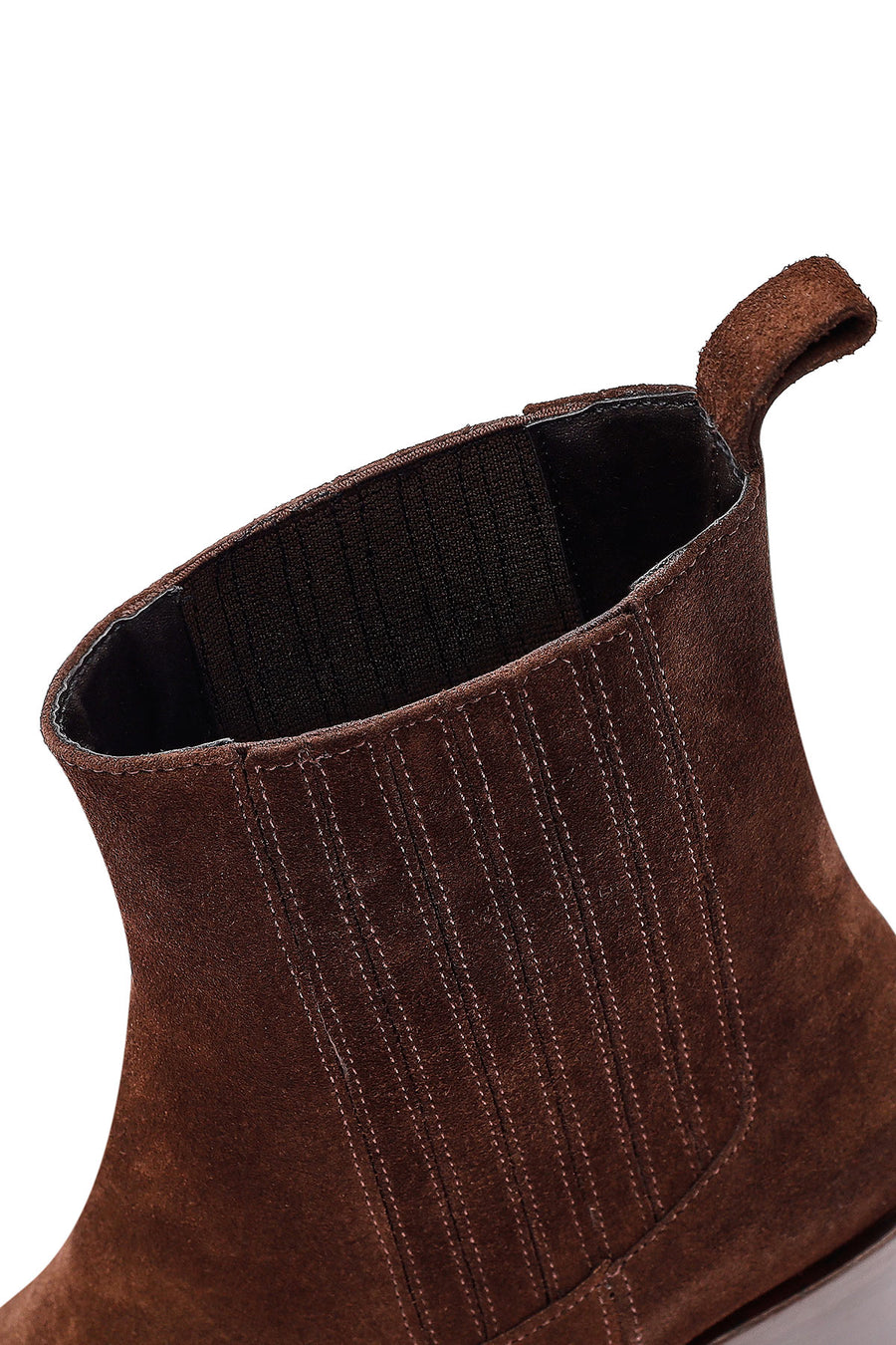 Woman Brown Chunky-Heeled Suede Chelsea Boots