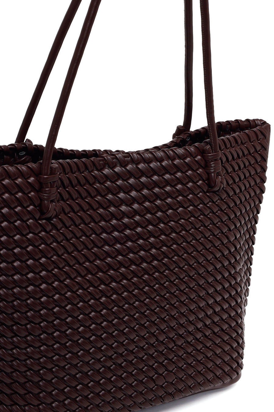 Woman Brown Braided Shoulder Bag