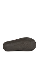 Women's Grey Thick-Soled Fur-Lined Leather Boots | Derimod