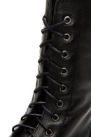 Women's Black Zippered Leather Boots | Derimod