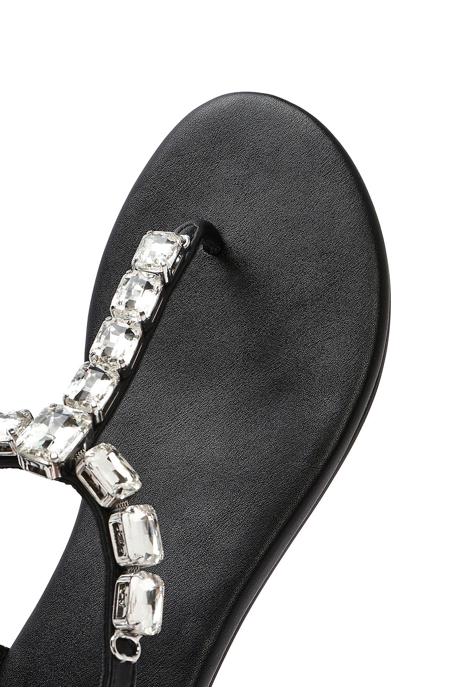 Women's Black Stone Toe-Post Sandals