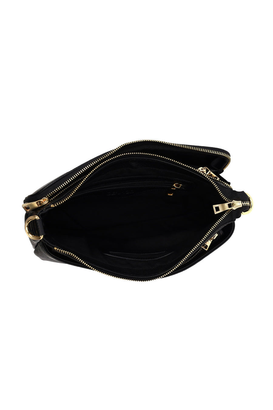 Woman Black Long-Strap Leather Shoulder Bag