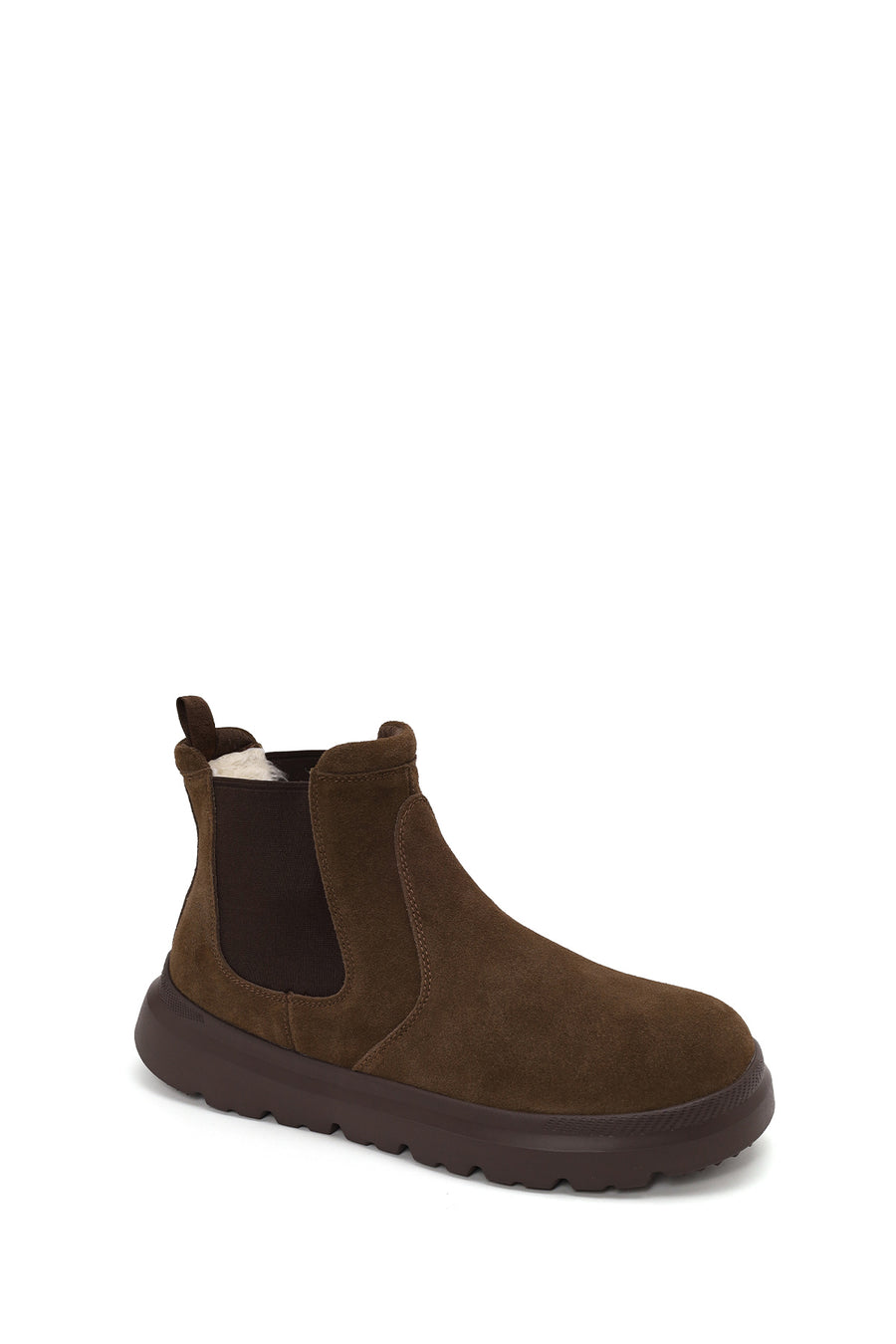 Male Brown Thick-Soled Suede Chelsea Boots