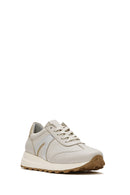 Women's Beige Lace-up Leather Sneaker | Derimod