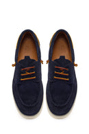 Men's Navy Blue Lace-up Suede Leather Casual Shoes | Derimod