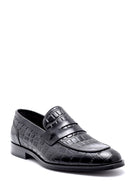 Erkek Kroko Detaylı Deri Loafer | Derimod