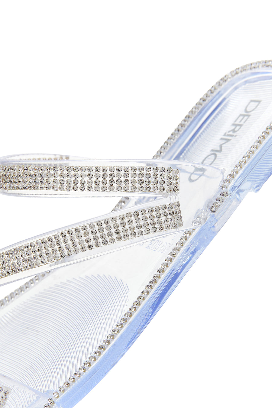 Women's White Jelly Transparent Stone Flat Slippers