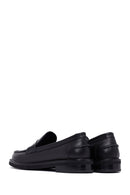 Woman Black Leather Masculine Loafer | Derimod