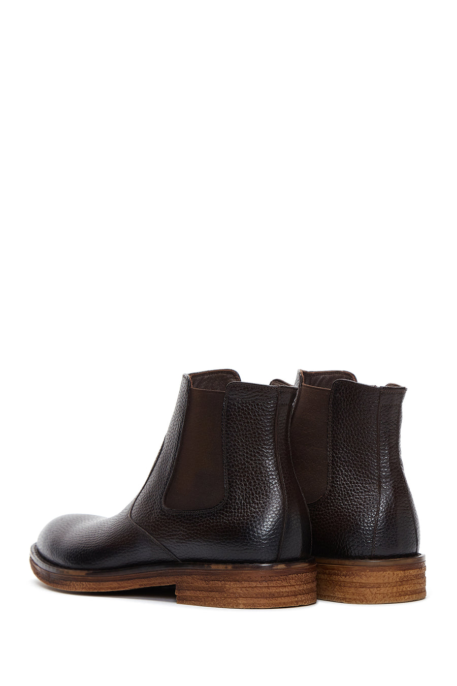 Male Brown Leather Casual Chelsea Boots