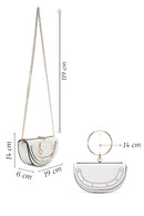 Women's White Long Chain Strap Mini Evening Clutch Bag | Derimod