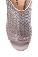 Women's Leather Heel Detailed Heeled Slippers | Derimod