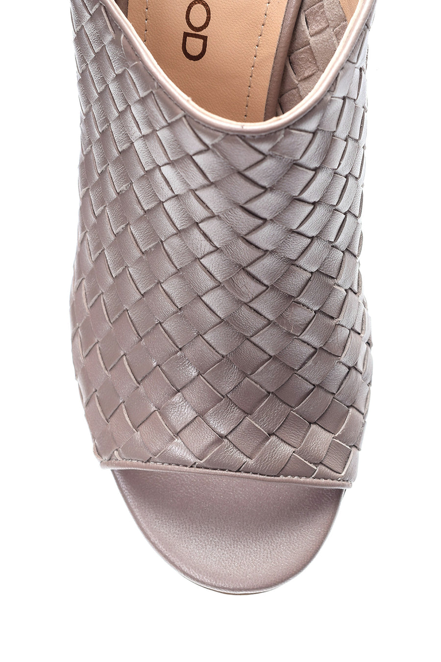 Women's Leather Heel Detailed Heeled Slippers