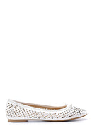 Women's White Bow Ballerina Ballet | Derimod