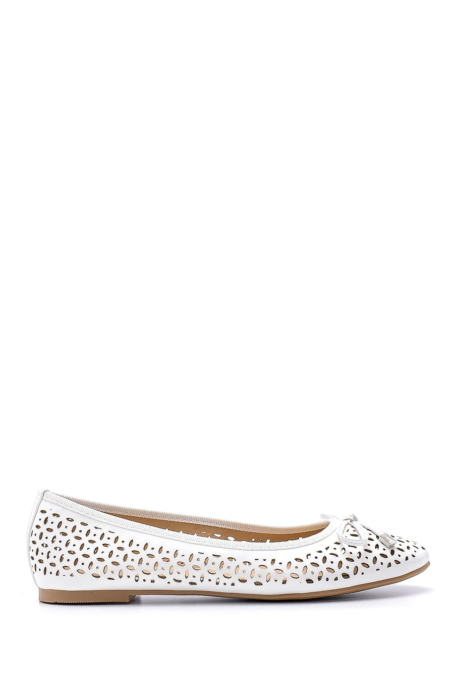 Women's White Bow Ballerina Ballet 20SFE180618 | Derimod