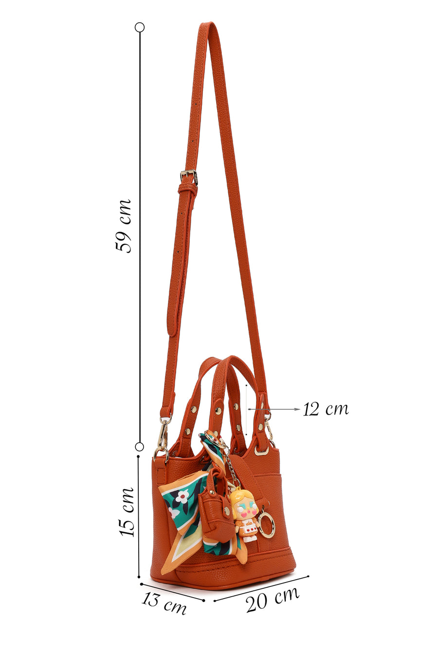 Woman Orange Long-Strap Mini Shoulder Bag