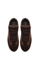 Kadın Kahverengi Bağcıklı Süet Deri Sneaker | Derimod