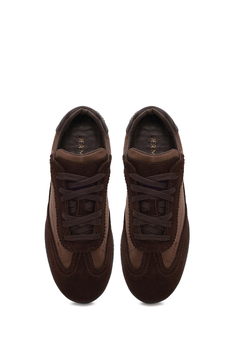 Kadın Kahverengi Bağcıklı Süet Deri Sneaker