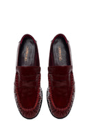 Kadın Bordo Deri Maskülen Loafer | Derimod