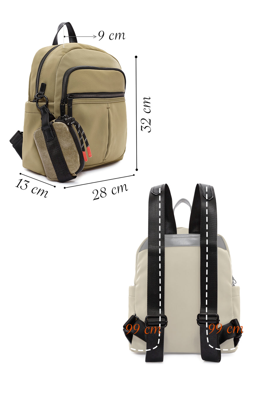 Women's Khaki Casual Backpack