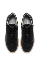 Kadın Siyah Bağcıklı Deri Sneaker | Derimod