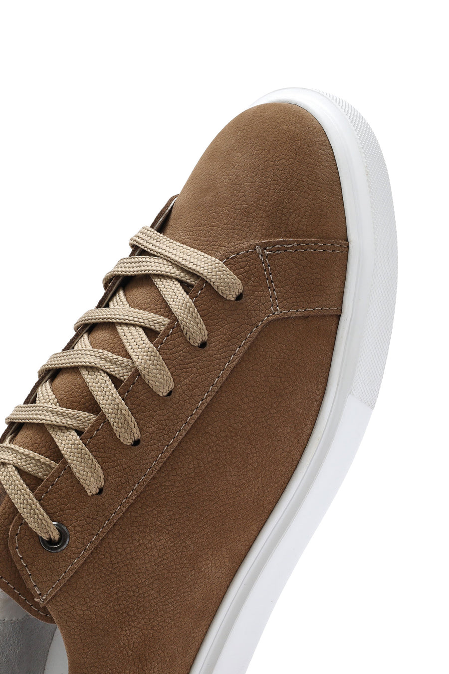 Men's Mink Lace-Up Nubuck Leather Sneaker