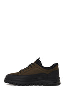 Male Khaki Lace-up Nubuck Leather Sneaker | Derimod
