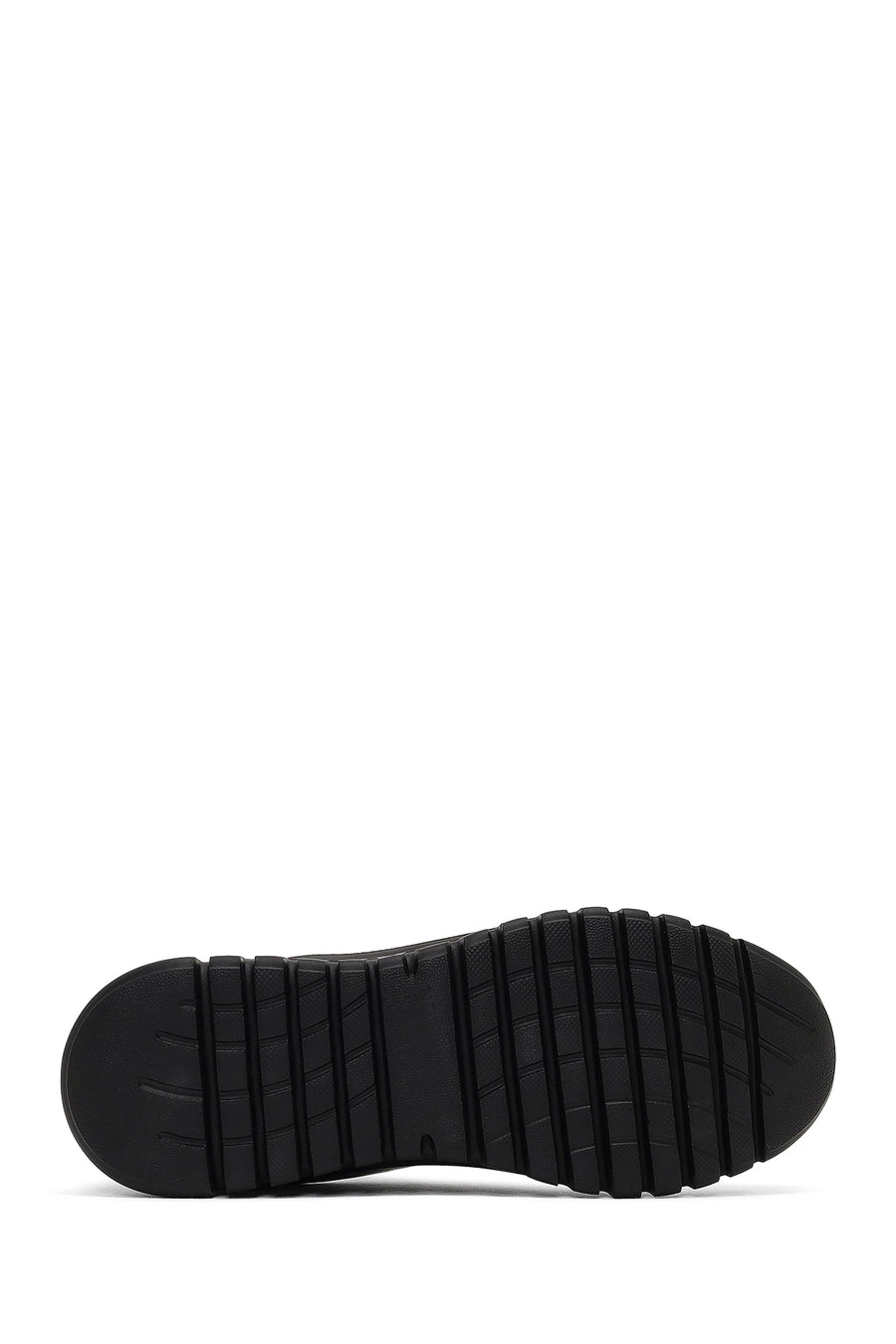 Kadın Siyah Bağcıklı Kalın Tabanlı Deri Sneaker