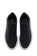 Men's Black Lace-up Leather Sneaker | Derimod