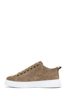Erkek Vizon Bağcıklı Süet Deri Sneaker | Derimod
