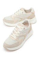 Woman Beige Lace-Up Wedge Sneaker | Derimod
