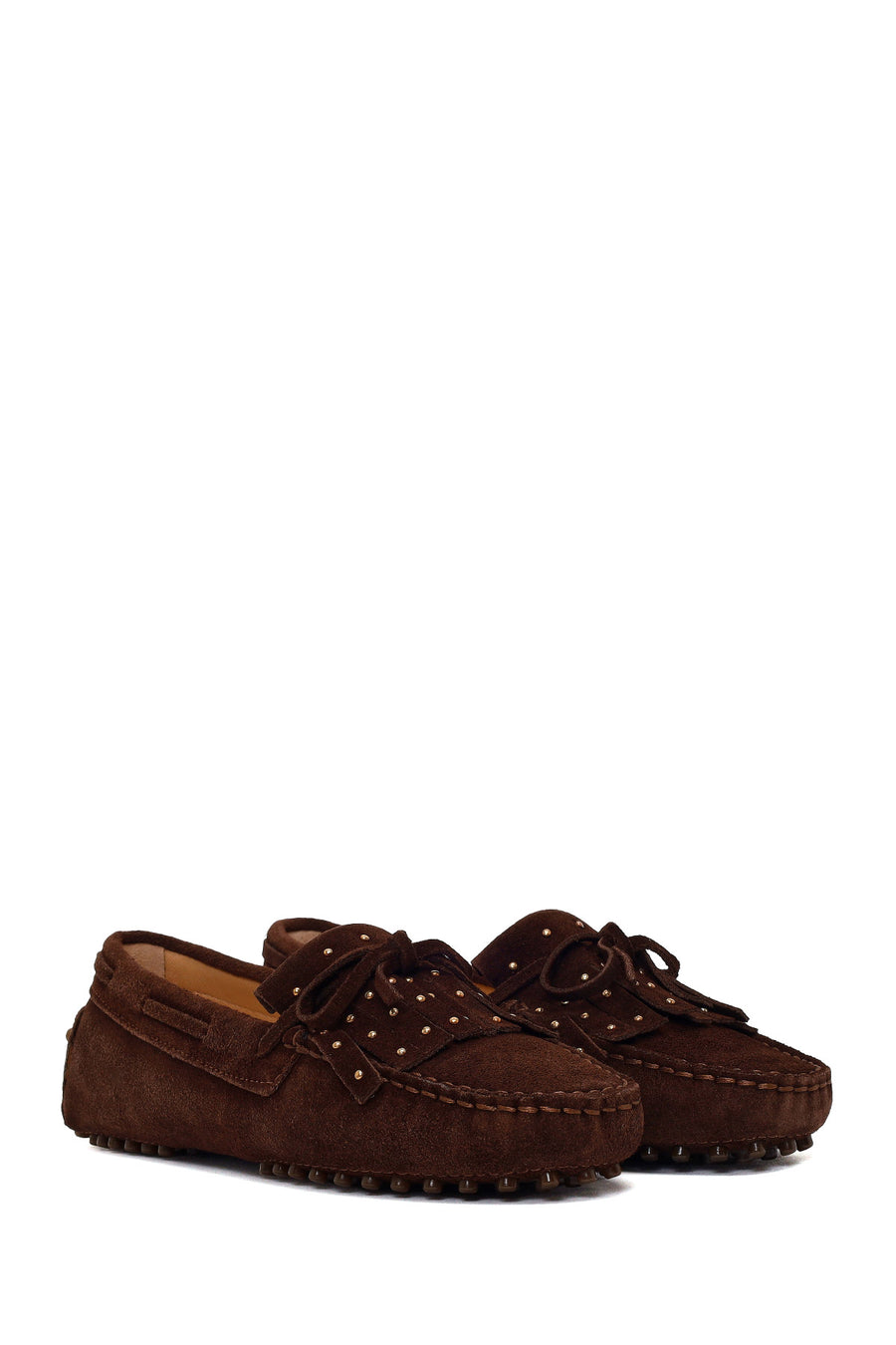 Woman Brown Tasselled Suede Loafer