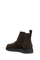 Geox Men's Brown Spherica Ec1 Suede Leather Chelsea Boots | Derimod