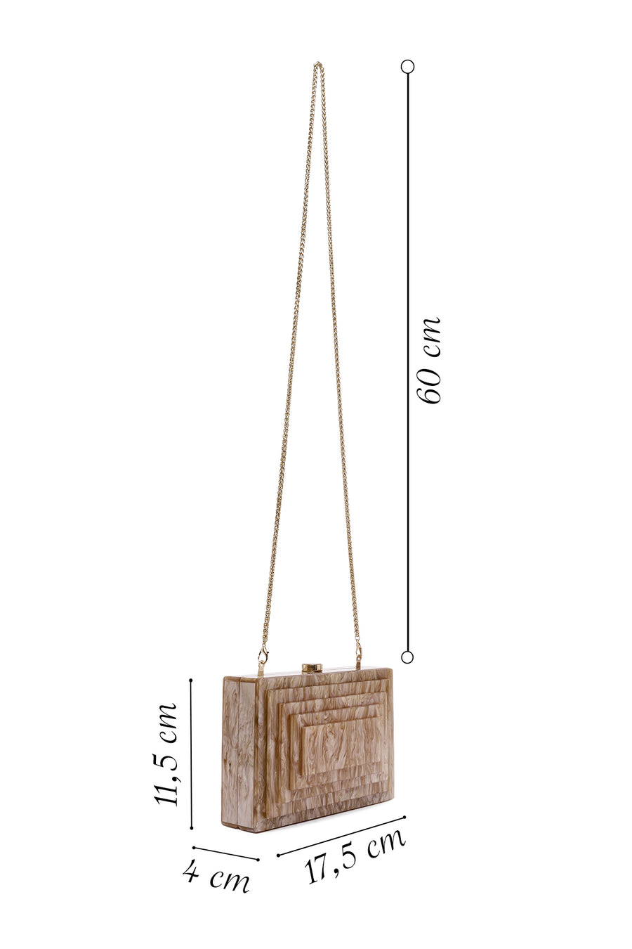 Women's Beige Long Strap Mini Clutch Bag