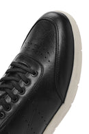 Erkek Siyah Bağcıklı Deri Casual Sneaker | Derimod