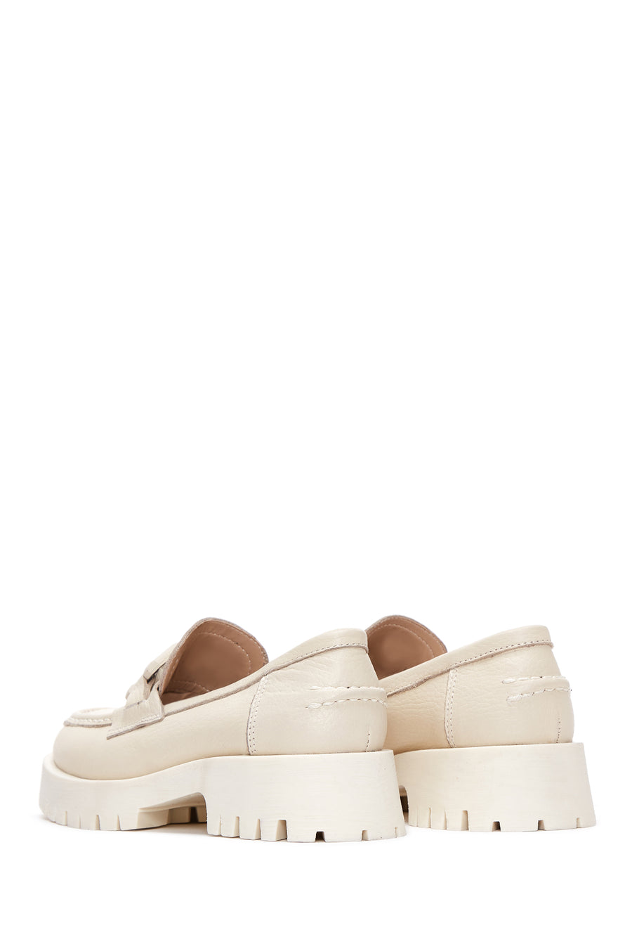 Women's Beige Leather Loafer