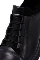 Men's Black Lace-Up Leather Casual Sneakers | Derimod