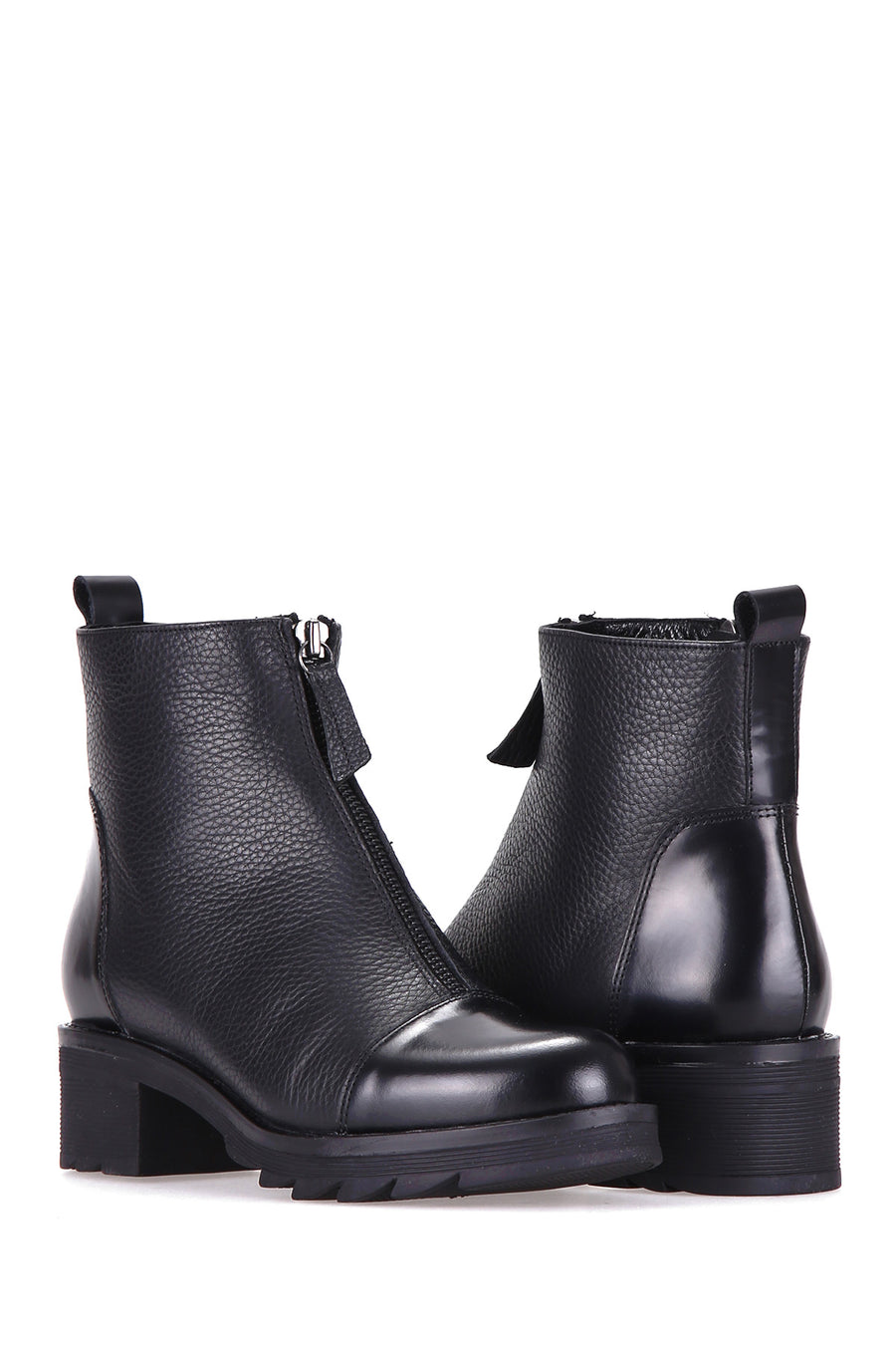 Zippered Women's Leather Boots