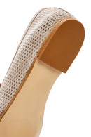 Women's Beige Mesh Suede Leather Loafer | Derimod