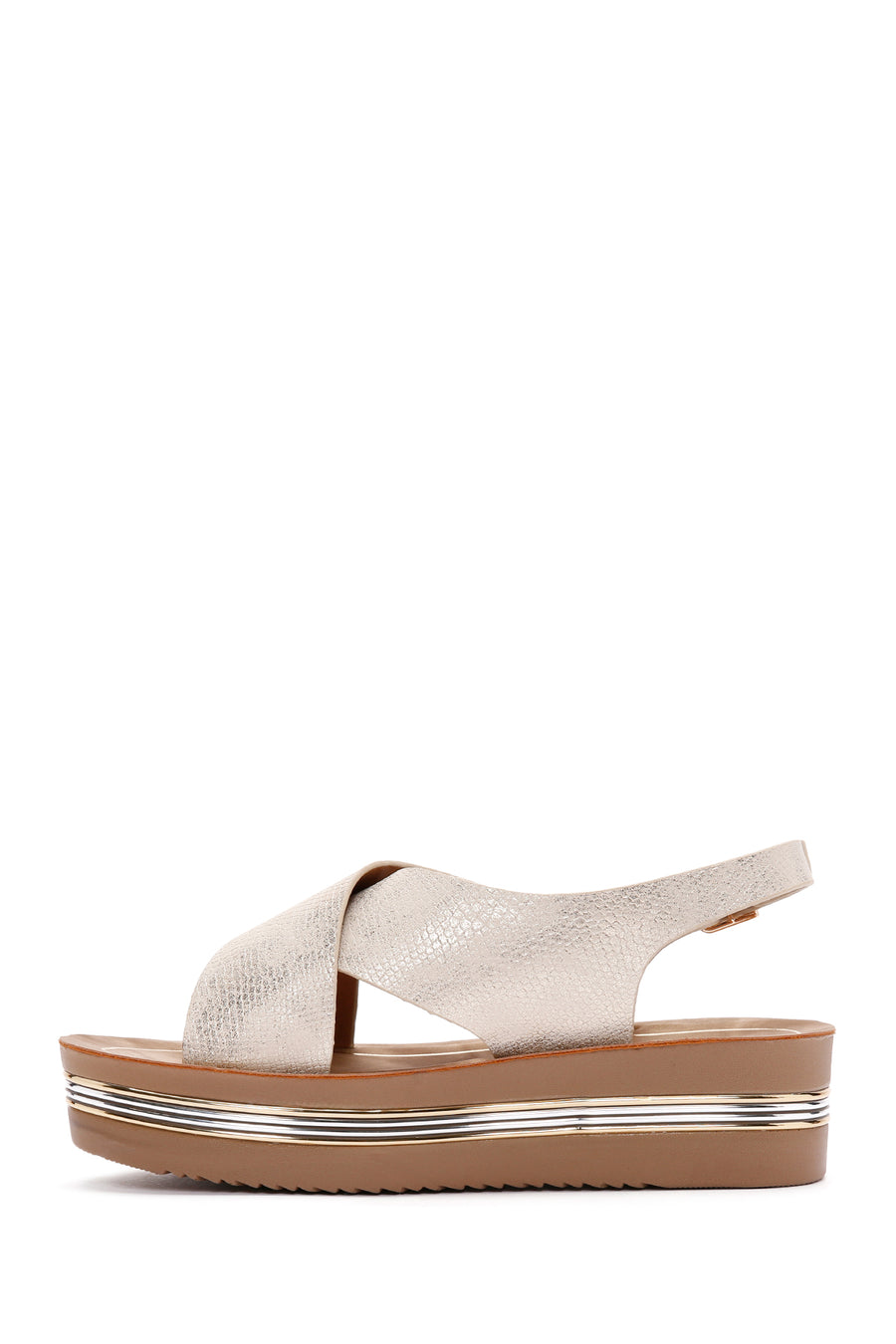 Women's Gold Chunky Sole Metallic Sandals