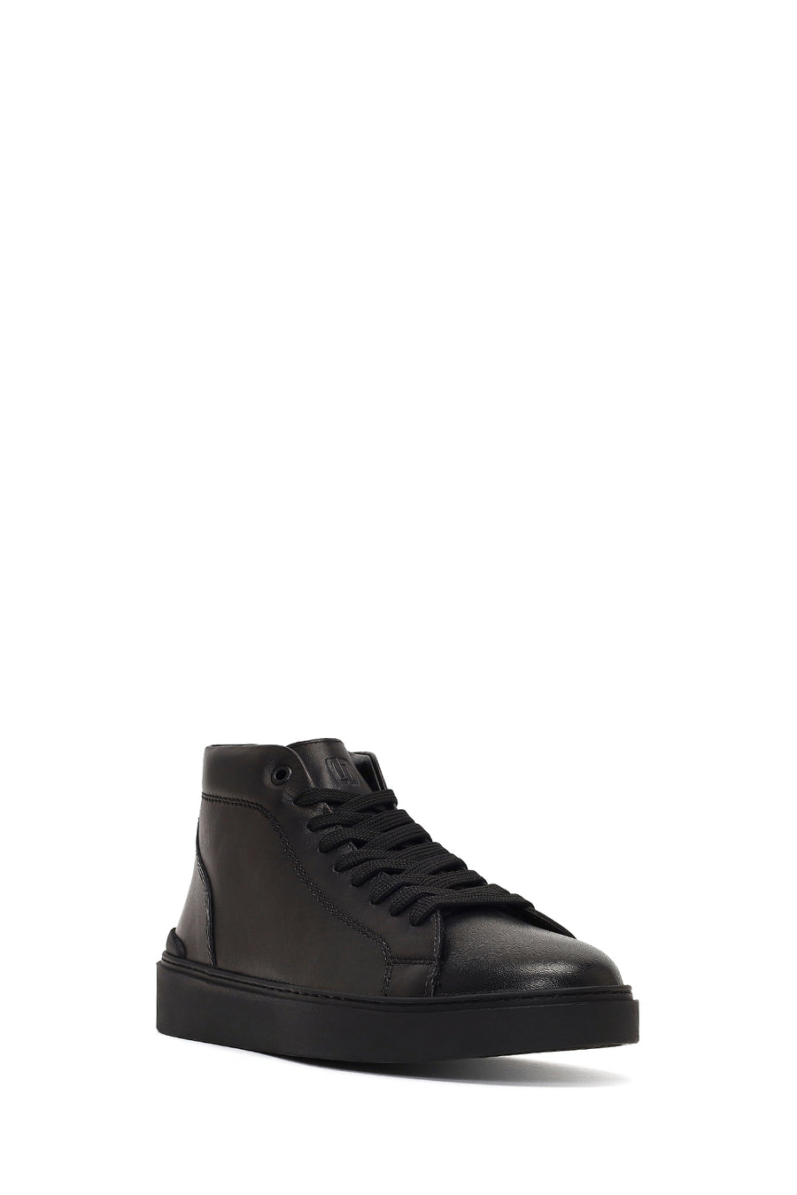 Men's Black Zippered Thick-Soled Leather Sports Boots