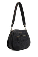 Woman Black Long-Strap Nubuck Crossbody Bag | Derimod