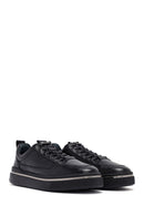 Men's Black Lace Up Leather Sneakers | Derimod