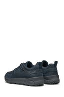 Geox Men's Navy Blue Laced Thick Sole Suede Leather Sneakers | Derimod