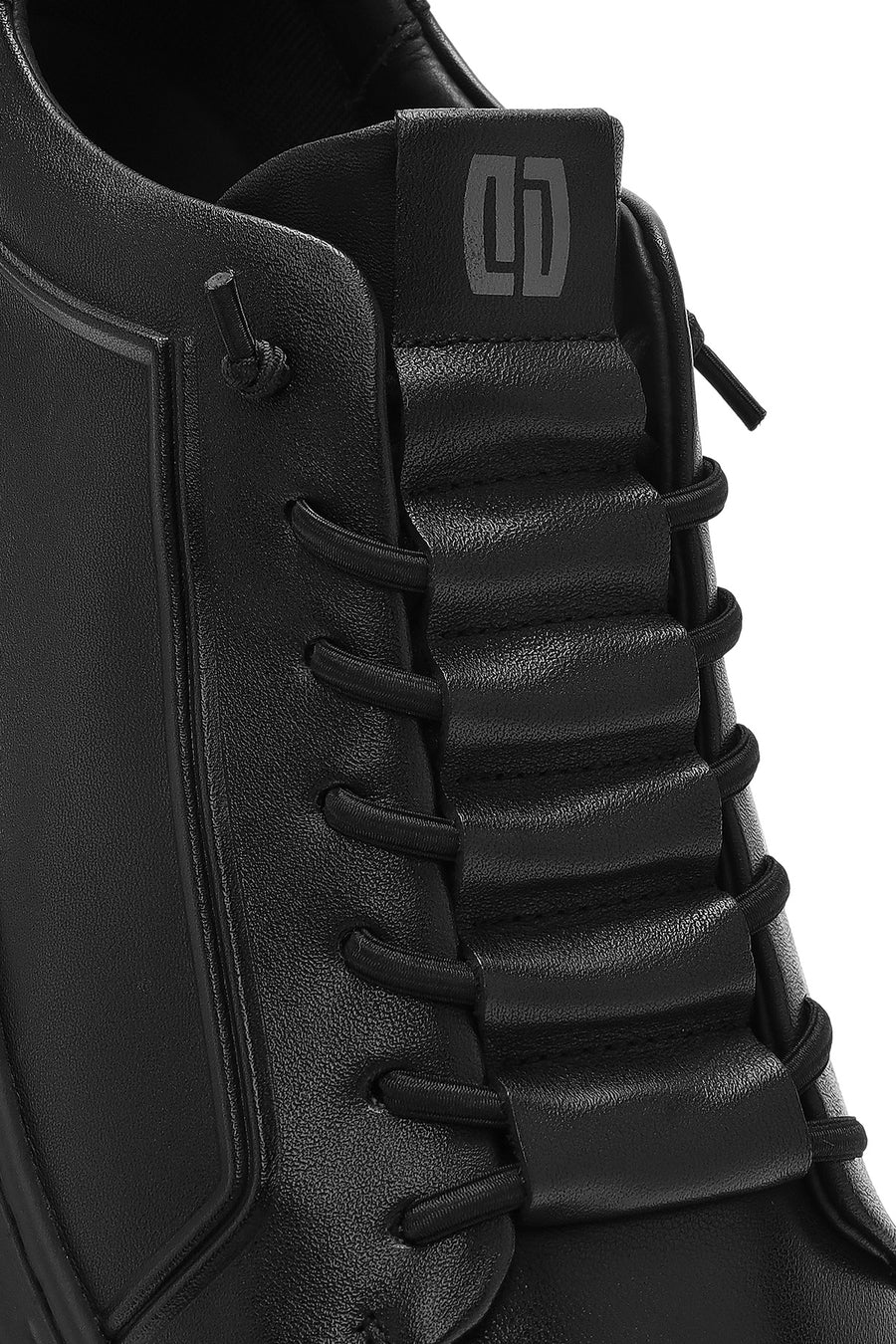 Men's Black Lace-up Leather Sneaker