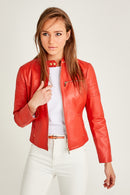 Nina Women's Leather Jacket | Derimod